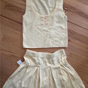 Yellow Matching tank top and Skirt Set by Hippie Rose